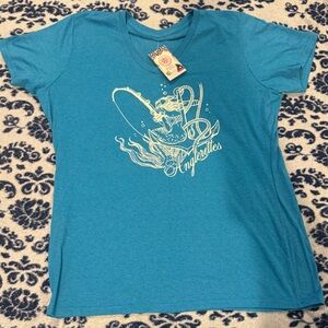 Bundle 2 shirts one Blue and one pink Graphic Tee with Anglerfish Design